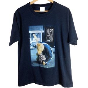 Classic Retro 2000 Kurt Cobain Nirvana T-Shirt Navy